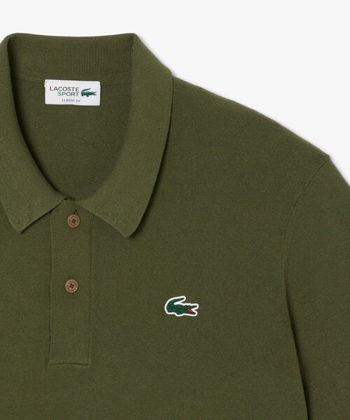 LACOSTE（ラコステ）の「レーヨン混 ワントーンゴルフポロニット（ポロシャツ・メンズ・ネイビー/アイボリー/オリーブ・4/3/5）」の5枚目の写真