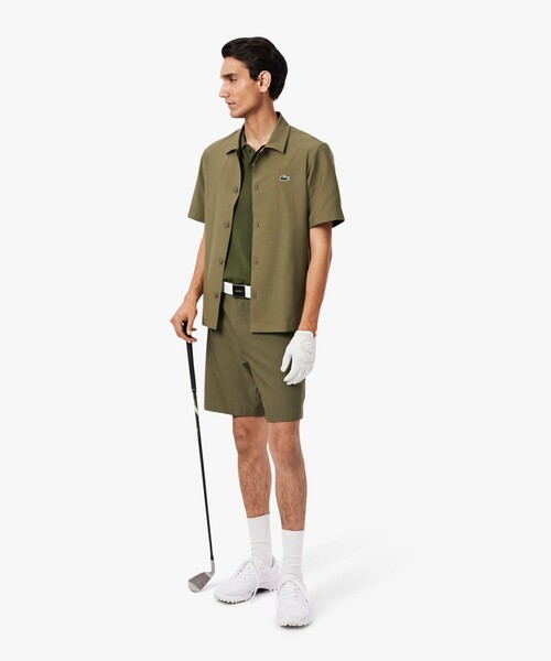 LACOSTE（ラコステ）の「レーヨン混 ワントーンゴルフポロニット（ポロシャツ・メンズ・ネイビー/アイボリー/オリーブ・4/3/5）」の4枚目の写真