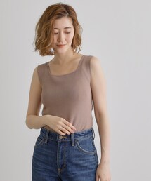 grove | 【ラフにもキレイにも、着回し力◎】2WAYスクエアニットタンク(タンクトップ)