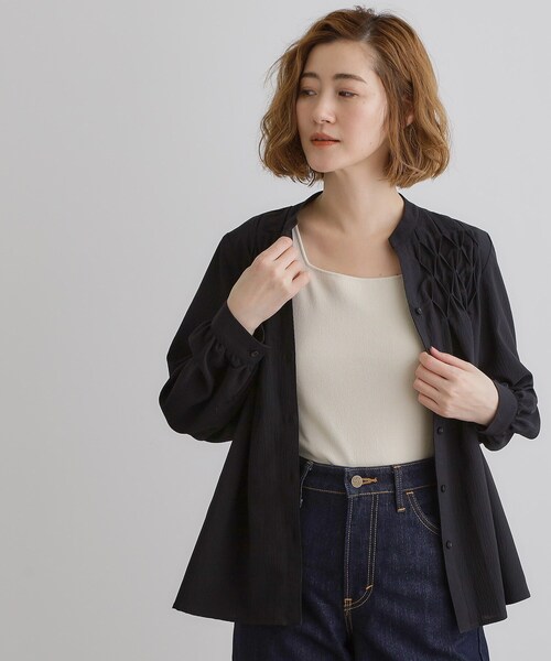 grove（グローブ）の「【ラフにもキレイにも、着回し力◎】2WAYスクエアニットタンク（タンクトップ・レディース・ブラウン系その他/オフホワイト/チャコールグレー・02/03/01/04/05）」の11枚目の写真