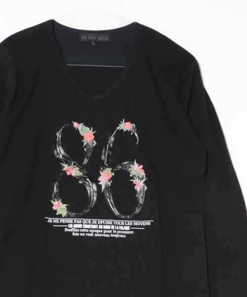 ARCHIVER(アーカイバ)の「【RS】【in the attic】Vネック/86/LS-T(Tシャツ/カットソー・メンズ・ホワイト/ブラック・LARGE)」の1枚目の写真