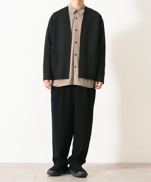 CITY TOKYO（シティトウキョウ）の「Multi-flex ワイドテーパードパンツ（スラックス・メンズ・ダークブラウン/ブラック・1/2）」の9枚目の写真