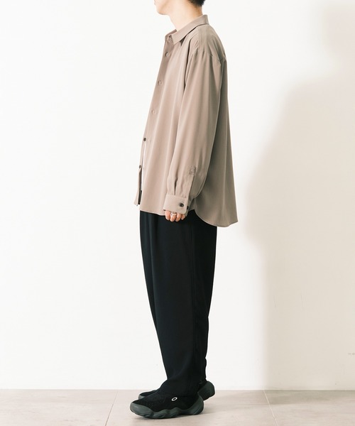 CITY TOKYO（シティトウキョウ）の「Multi-flex ワイドテーパードパンツ（スラックス・メンズ・ダークブラウン/ブラック・1/2）」の7枚目の写真