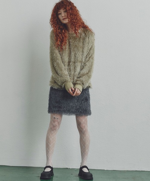 ROSE BUD(ローズバッド)の「(CREOLME)ラメフリンジミニスカート(スカート・レディース・グレー/ライトグリーン・ONE SIZE)」の15枚目の写真