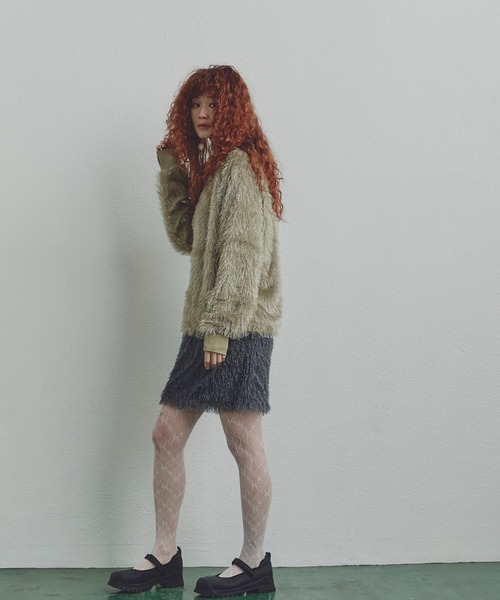 ROSE BUD(ローズバッド)の「(CREOLME)ラメフリンジミニスカート(スカート・レディース・グレー/ライトグリーン・ONE SIZE)」の16枚目の写真