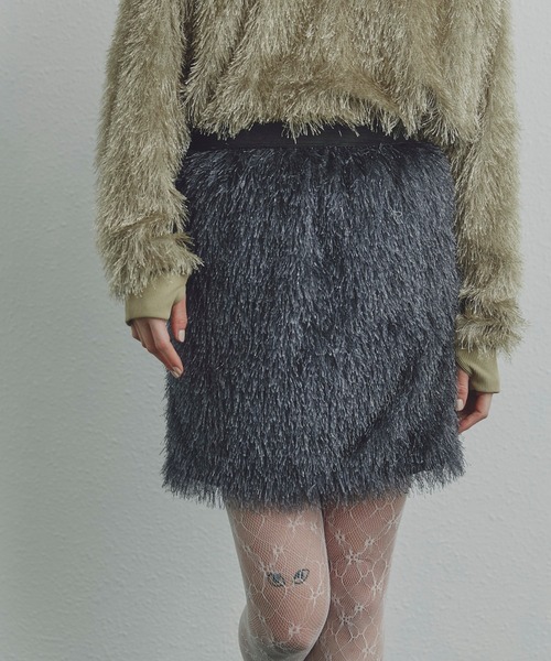 ROSE BUD(ローズバッド)の「(CREOLME)ラメフリンジミニスカート(スカート・レディース・グレー/ライトグリーン・ONE SIZE)」の21枚目の写真