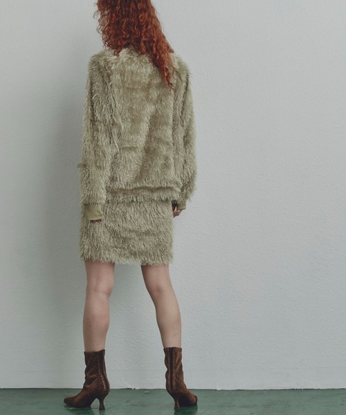 ROSE BUD(ローズバッド)の「(CREOLME)ラメフリンジミニスカート(スカート・レディース・グレー/ライトグリーン・ONE SIZE)」の3枚目の写真