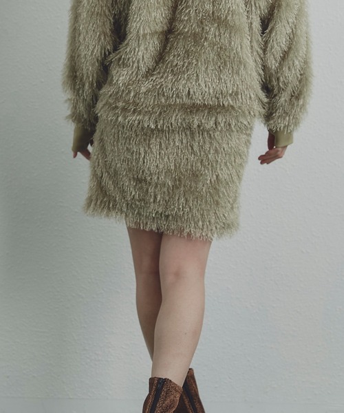 ROSE BUD(ローズバッド)の「(CREOLME)ラメフリンジミニスカート(スカート・レディース・グレー/ライトグリーン・ONE SIZE)」の8枚目の写真