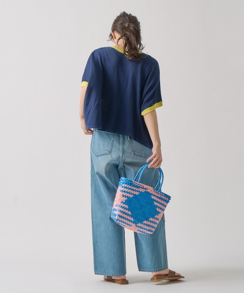 Kelen（ケレン）の「「KELEN / ケレン」 2WAY バイカラーニットトップス SARAH（Tシャツ/カットソー・レディース・ネイビー/ライム/ライトグレー・FREE）」の5枚目の写真