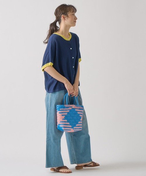 Kelen（ケレン）の「「KELEN / ケレン」 2WAY バイカラーニットトップス SARAH（Tシャツ/カットソー・レディース・ネイビー/ライム/ライトグレー・FREE）」の7枚目の写真
