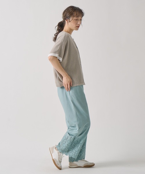 Kelen（ケレン）の「「KELEN / ケレン」 2WAY バイカラーニットトップス SARAH（Tシャツ/カットソー・レディース・ネイビー/ライム/ライトグレー・FREE）」の19枚目の写真