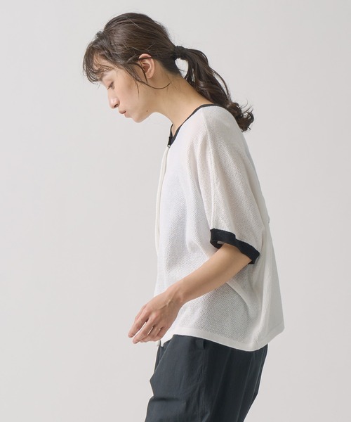 Kelen（ケレン）の「「KELEN / ケレン」 2WAY バイカラーニットトップス SARAH（Tシャツ/カットソー・レディース・ネイビー/ライム/ライトグレー・FREE）」の10枚目の写真
