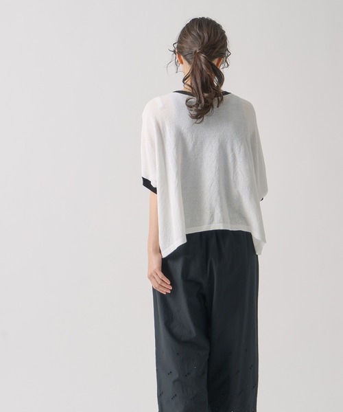 Kelen（ケレン）の「「KELEN / ケレン」 2WAY バイカラーニットトップス SARAH（Tシャツ/カットソー・レディース・ネイビー/ライム/ライトグレー・FREE）」の11枚目の写真