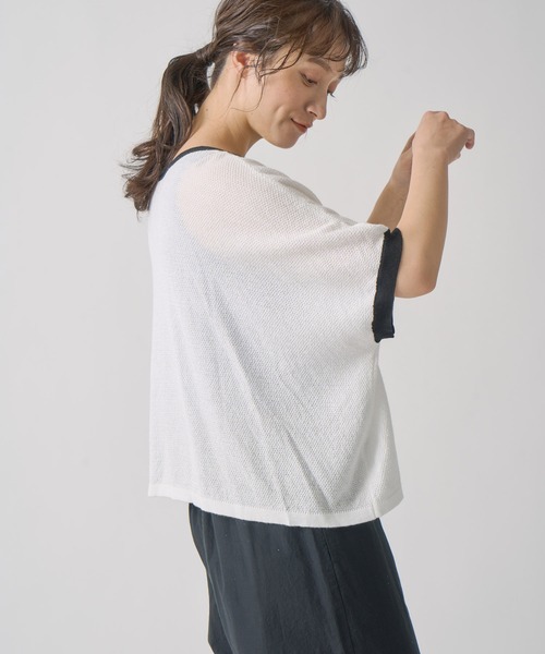 Kelen（ケレン）の「「KELEN / ケレン」 2WAY バイカラーニットトップス SARAH（Tシャツ/カットソー・レディース・ネイビー/ライム/ライトグレー・FREE）」の15枚目の写真