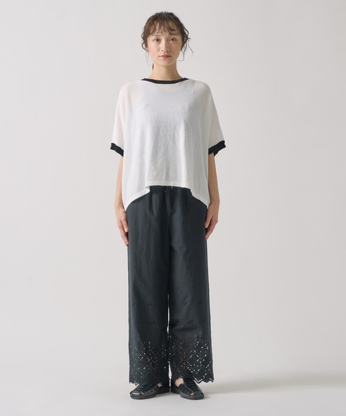 Kelen（ケレン）の「「KELEN / ケレン」 2WAY バイカラーニットトップス SARAH（Tシャツ/カットソー・レディース・ネイビー/ライム/ライトグレー・FREE）」の22枚目の写真