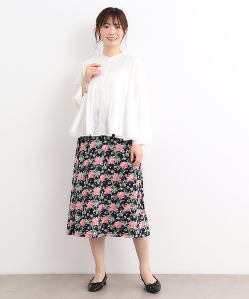 LAURA ASHLEY(ローラアシュレイ)の「【洗える/ジャージ素材/同柄アイテムあり】シャーボーン柄スカート(スカート・レディース・ネイビー系/パープル系5・38/40)」の10枚目の写真
