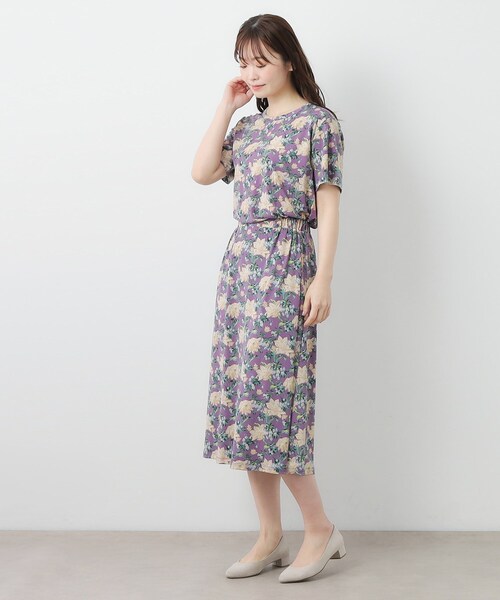 LAURA ASHLEY(ローラアシュレイ)の「【洗える/ジャージ素材/同柄アイテムあり】シャーボーン柄スカート(スカート・レディース・ネイビー系/パープル系5・38/40)」の14枚目の写真