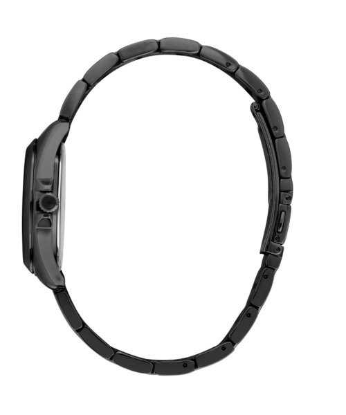 KARL LAGERFELD(カールラガーフェルド)の「「KARL LAGERFELD/カール・ラガーフェルド」ラウンド エッセンシャル - ブラック サンレイ クリスタルストーン ダイヤル ブラック ブレスレット(アナログ腕時計・レディース・ブラック・FREE)」の2枚目の写真