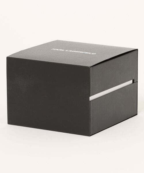 KARL LAGERFELD(カールラガーフェルド)の「「KARL LAGERFELD/カール・ラガーフェルド」ラウンド エッセンシャル - ブラック サンレイ クリスタルストーン ダイヤル ブラック ブレスレット(アナログ腕時計・レディース・ブラック・FREE)」の6枚目の写真