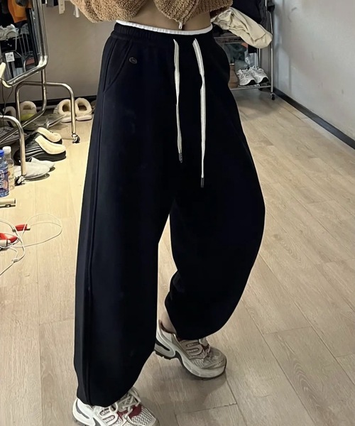Lace Ladies(レースレディース)の「裾絞り ハイウエスト スウェット トラック パンツ(スウェットパンツ・レディース・ライトグレー/ネイビー/グレー/ブラック・M/XL)」の5枚目の写真
