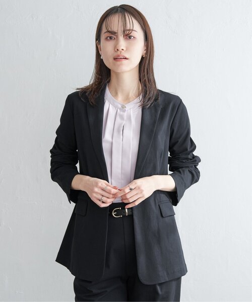 ikka（イッカ）の「【セットアップ対応】GOKU楽ワークテーラージャケット（テーラードジャケット・レディース・ネイビー/ベージュ・M/L/S）」の20枚目の写真