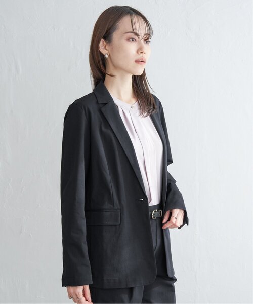 ikka（イッカ）の「【セットアップ対応】GOKU楽ワークテーラージャケット（テーラードジャケット・レディース・ネイビー/ベージュ・M/L/S）」の21枚目の写真