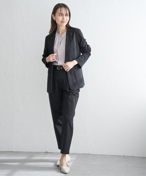 ikka（イッカ）の「【セットアップ対応】GOKU楽ワークテーラージャケット（テーラードジャケット・レディース・ネイビー/ベージュ・M/L/S）」の22枚目の写真