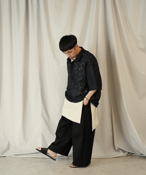 Aphlotus（アプロタス）の「コードラッセルレース スキッパーポロシャツ（ポロシャツ・メンズ・オリーブ/ブラック・MEDIUM/SMALL/LARGE）」の3枚目の写真