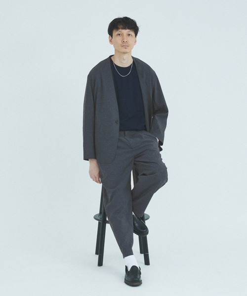 JOURNAL STANDARD（ジャーナルスタンダード）の「”吸水速乾 / 通気性” EVALET ストレッチ 1タックパンツ / セットアップ対応（スラックス・メンズ・ネイビー/ブラック系その他/チョコ・SMALL/MEDIUM/LARGE）」の9枚目の写真