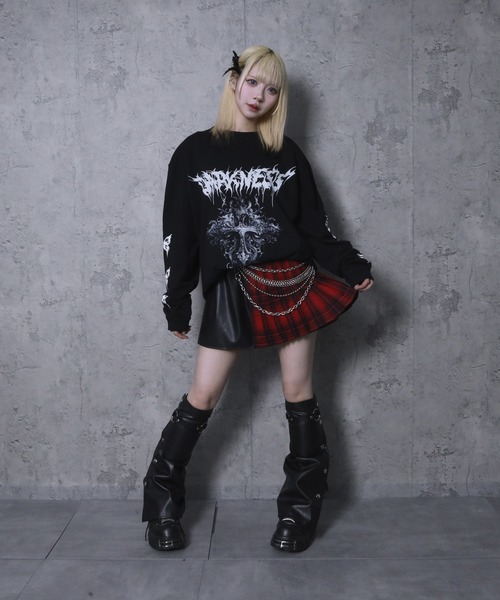 Amilige クロスロゴロングTシャツ Amilige（アミリージュ）の「クロスロゴロングTシャツ（Tシャツ