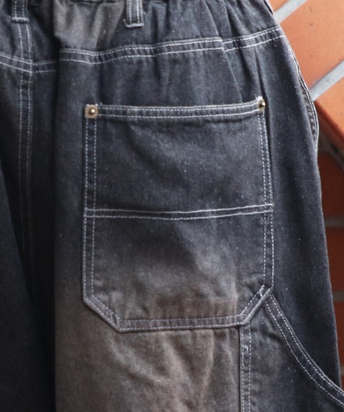 ８(eight)（エイト）の「ダブルニーショーツ（デニムパンツ・メンズ・キャメル/ブルー/ブラック・MEDIUM/LARGE）」の20枚目の写真