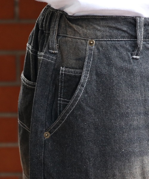 ８(eight)（エイト）の「ダブルニーショーツ（デニムパンツ・メンズ・キャメル/ブルー/ブラック・MEDIUM/LARGE）」の4枚目の写真