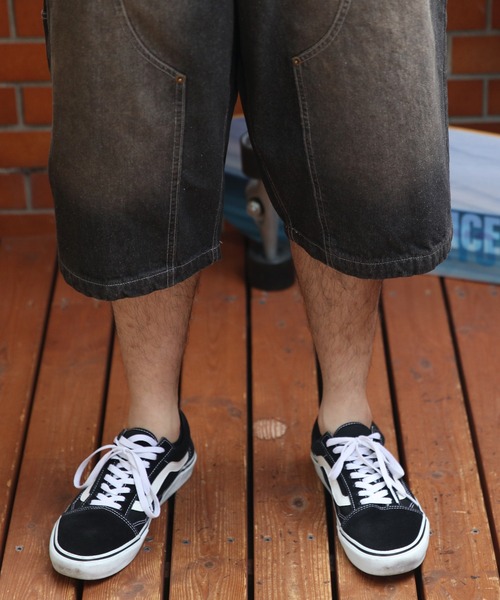 ８(eight)（エイト）の「ダブルニーショーツ（デニムパンツ・メンズ・キャメル/ブルー/ブラック・MEDIUM/LARGE）」の5枚目の写真