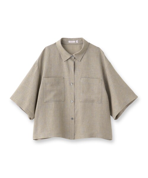 DRESSTERIOR(ドレステリア)の「【トレンド/清涼感】ハーフスリーブクロップドシャツ(シャツ/ブラウス・レディース・ナチュラル/ブラック・34/36/38)」の14枚目の写真