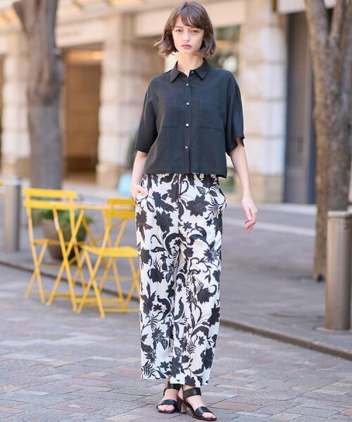 DRESSTERIOR(ドレステリア)の「【トレンド/清涼感】ハーフスリーブクロップドシャツ(シャツ/ブラウス・レディース・ナチュラル/ブラック・34/36/38)」の15枚目の写真