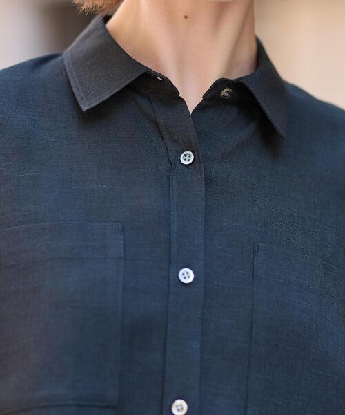 DRESSTERIOR(ドレステリア)の「【トレンド/清涼感】ハーフスリーブクロップドシャツ(シャツ/ブラウス・レディース・ナチュラル/ブラック・34/36/38)」の20枚目の写真