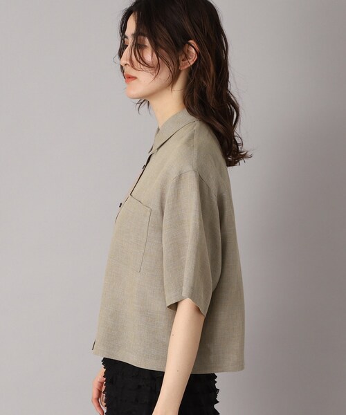 DRESSTERIOR(ドレステリア)の「【トレンド/清涼感】ハーフスリーブクロップドシャツ(シャツ/ブラウス・レディース・ナチュラル/ブラック・34/36/38)」の7枚目の写真