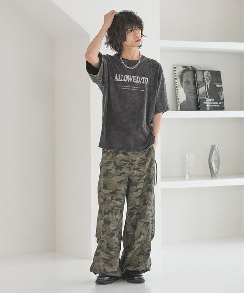 GEOFFREY B. SMALL 再構築 ロゴ チノパンツ 迷彩 ドッキング GEOFFREY B. SMALL 再構築 ロゴ チノパンツ 迷彩 ドッキング