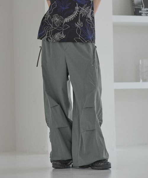 Anui / TRタックパラシュートパンツ / ブラック セール】【UNISEX/3サイズ展開】TRタックパラシュートパンツ