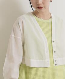 MIDIUMISOLID | 『別注』MIDIUMISOLID×TGM　sheer voile Vneck Cardigan(カーディガン/ボレロ)