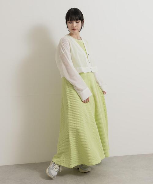 MIDIUMISOLID(ミディウミソリッド)の「『別注』MIDIUMISOLID×TGM sheer voile Vneck Cardigan(カーディガン/ボレロ・レディース・オフホワイト/ブラック・ONE)」の17枚目の写真