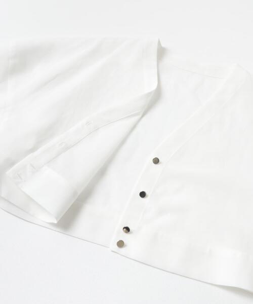 MIDIUMISOLID(ミディウミソリッド)の「『別注』MIDIUMISOLID×TGM sheer voile Vneck Cardigan(カーディガン/ボレロ・レディース・オフホワイト/ブラック・ONE)」の13枚目の写真