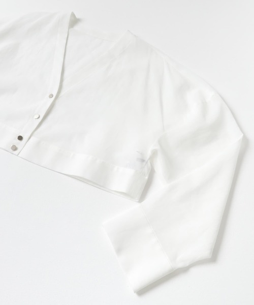 カーディガン 「別注」MIDIUMISOLID×TGM　sheer voile Vneck Cardigan レディース 別注』MIDIUMISOLID×TGM sheer voile Vneck Cardigan