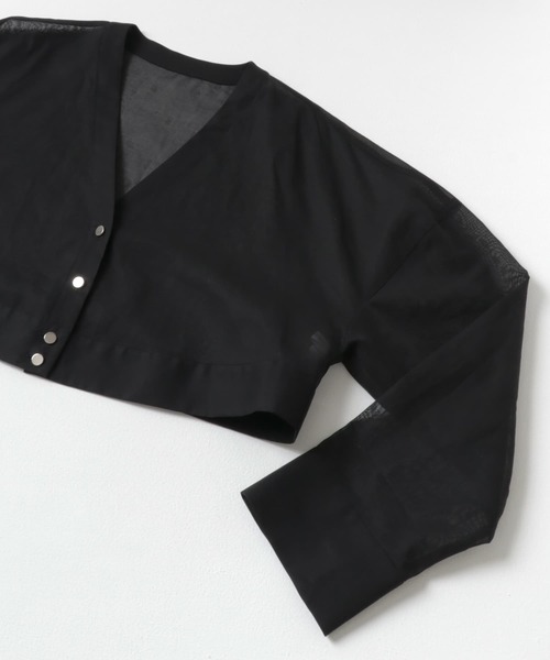 カーディガン 「別注」MIDIUMISOLID×TGM　sheer voile Vneck Cardigan レディース 別注』MIDIUMISOLID×TGM sheer voile Vneck Cardigan