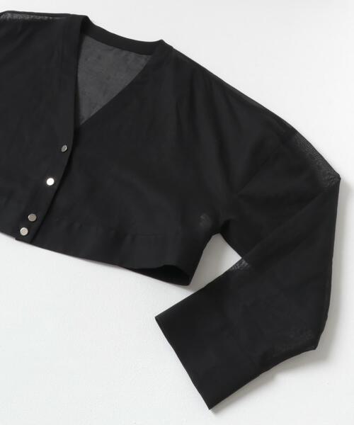 MIDIUMISOLID(ミディウミソリッド)の「『別注』MIDIUMISOLID×TGM sheer voile Vneck Cardigan(カーディガン/ボレロ・レディース・オフホワイト/ブラック・ONE)」の3枚目の写真