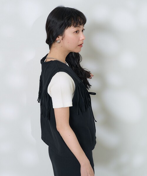 FREAK'S STORE(フリークスストア)の「カットフリンジベスト(ベスト・レディース・ブラウン/ブラック・フリ-)」の20枚目の写真