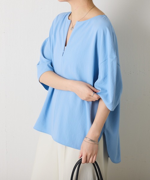 ブラウス シャツ ジャージタックスリーブブラウス/セットアップ可/WEB限定カラー展開 レディース ジャージタックスリーブブラウス/セットアップ可/WEB限定カラー