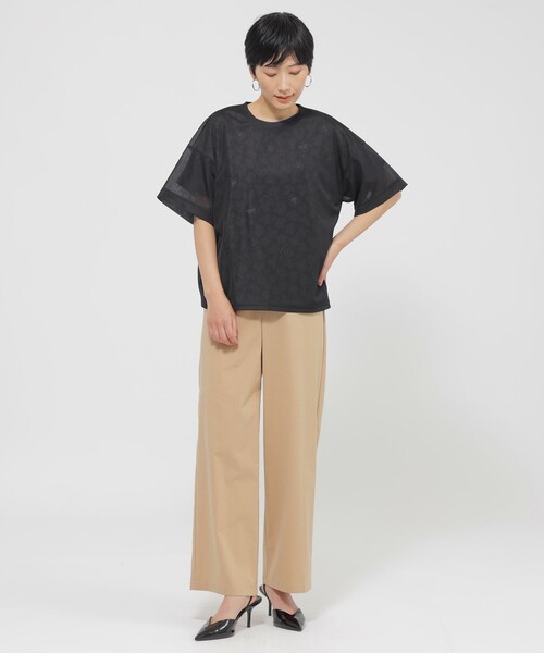 tシャツ 「カタログ掲載品」「ウォッシャブル」ソフトシアーカットソー レディース セール】【L】【カタログ掲載品】【ウォッシャブル】ソフト