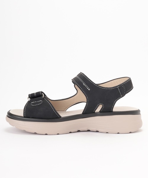 Lace Ladies(レースレディース)の「ダブルベルト ステッチ バックストラップ 厚底 スポーツ サンダル(サンダル・レディース・ネイビー/ベージュ/ブラック・24.5cm/25cm/23.5cm/24cm/23cm)」の9枚目の写真