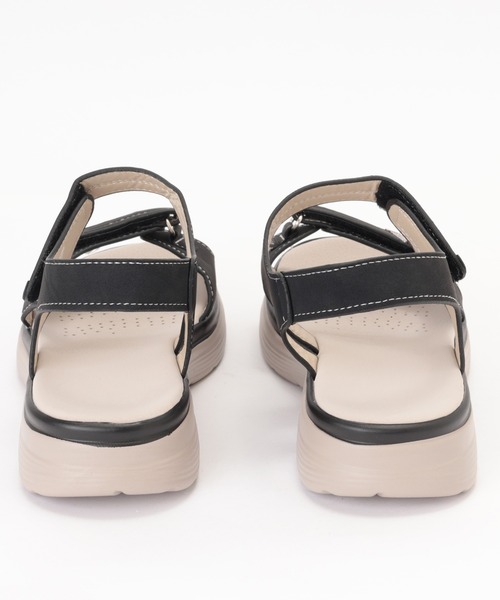 Lace Ladies(レースレディース)の「ダブルベルト ステッチ バックストラップ 厚底 スポーツ サンダル(サンダル・レディース・ネイビー/ベージュ/ブラック・24.5cm/25cm/23.5cm/24cm/23cm)」の11枚目の写真